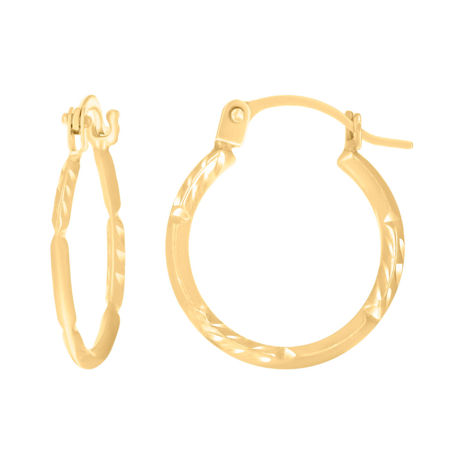 14Kt Yellow Gold Womens Fashion Hoop Earrings