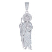 925 Sterling Silver Mens 3.38ct Moissanite St. Jude Religious Charm Pendant