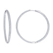 925 Sterling Silver Womens Cubic Zirconia Hoop Earrings 3mm X 50mm - SLV-129214