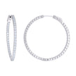 925 Sterling Silver Womens Cubic Zirconia Hoop Earrings 2mm X 40mm - SLV-129219