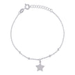 925 Sterling Silver Womens Star Fashion Charm Bracelet Size 7.5 Inches 