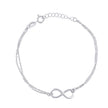 925 Sterling Silver Womens Infinity Charm Bracelet Size 7.5 Inches 