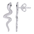 925 Sterling Silver Womens Enameled Snake Reptile Wildlife Stud Earrings