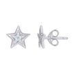 925 Sterling Silver Womens Cubic-Zirconia Star Fashion Stud Earrings