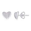 925 Sterling Silver Womens Heart Stud Earrings