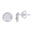 925 Sterling Silver Womens Cubic-Zirconia Fashion Stud Earrings