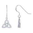 925 Sterling Silver Womens Cubic-Zirconia Trinity Knot Fashion Danglers Earrings