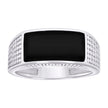925 Sterling Silver Mens Black Enameled Fashion Ring Size 12 - SLV-129357