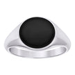925 Sterling Silver Mens Black Enameled Fashion Ring Size 12 - SLV-129364