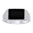 925 Sterling Silver Mens Black Enameled Fashion Ring Size 12 - SLV-129406