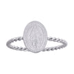 925 Sterling Silver Unisex Miraculous Medal Religious Ring Size 7 - SLV-129416
