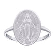 925 Sterling Silver Unisex Miraculous Medal Religious Ring Size 8 - SLV-129421