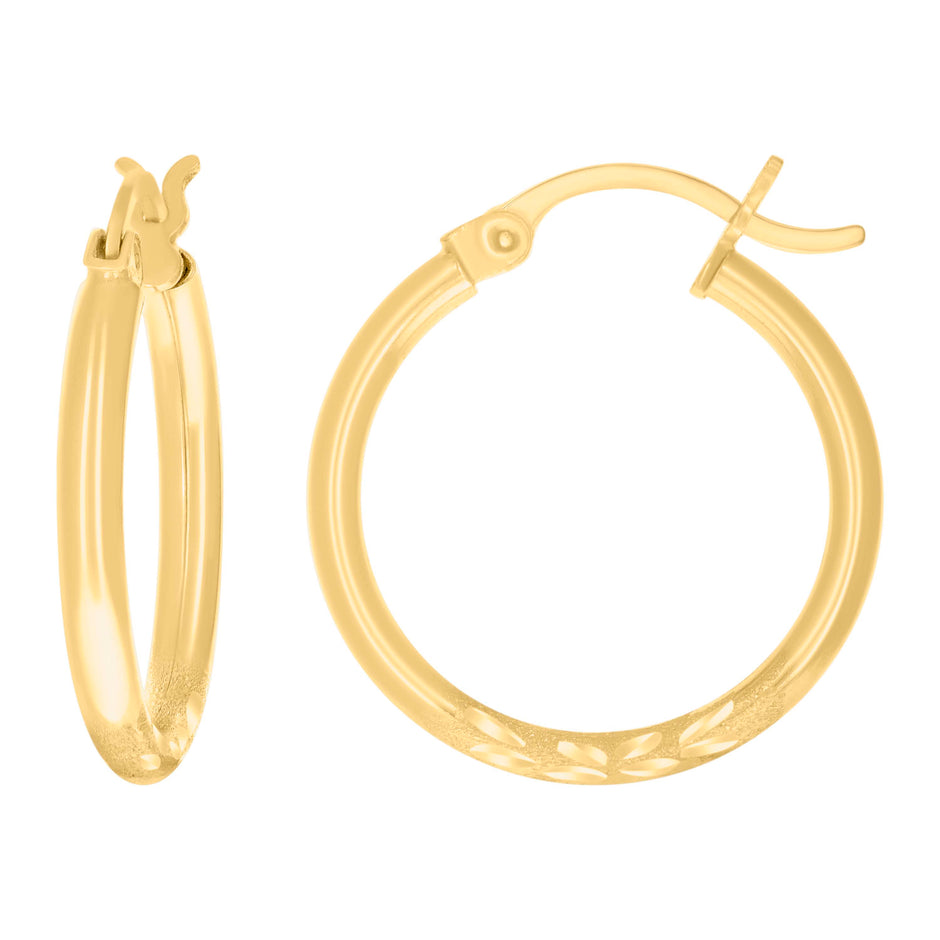10kt Yellow Gold Womens Round Tube Hoops Huggies Earrings