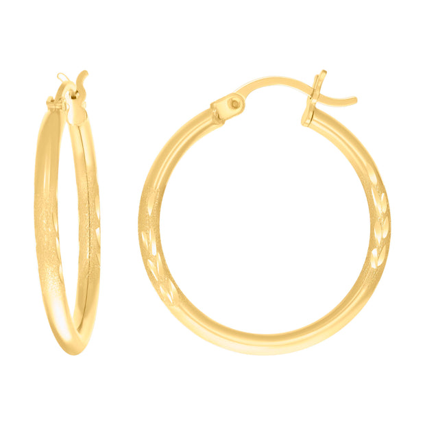 10kt Yellow Gold Womens Round Tube Hoops Huggies Earrings