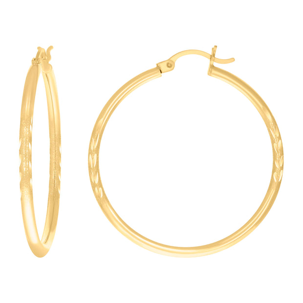 10kt Yellow Gold Womens Round Tube Hoops Huggies Earrings