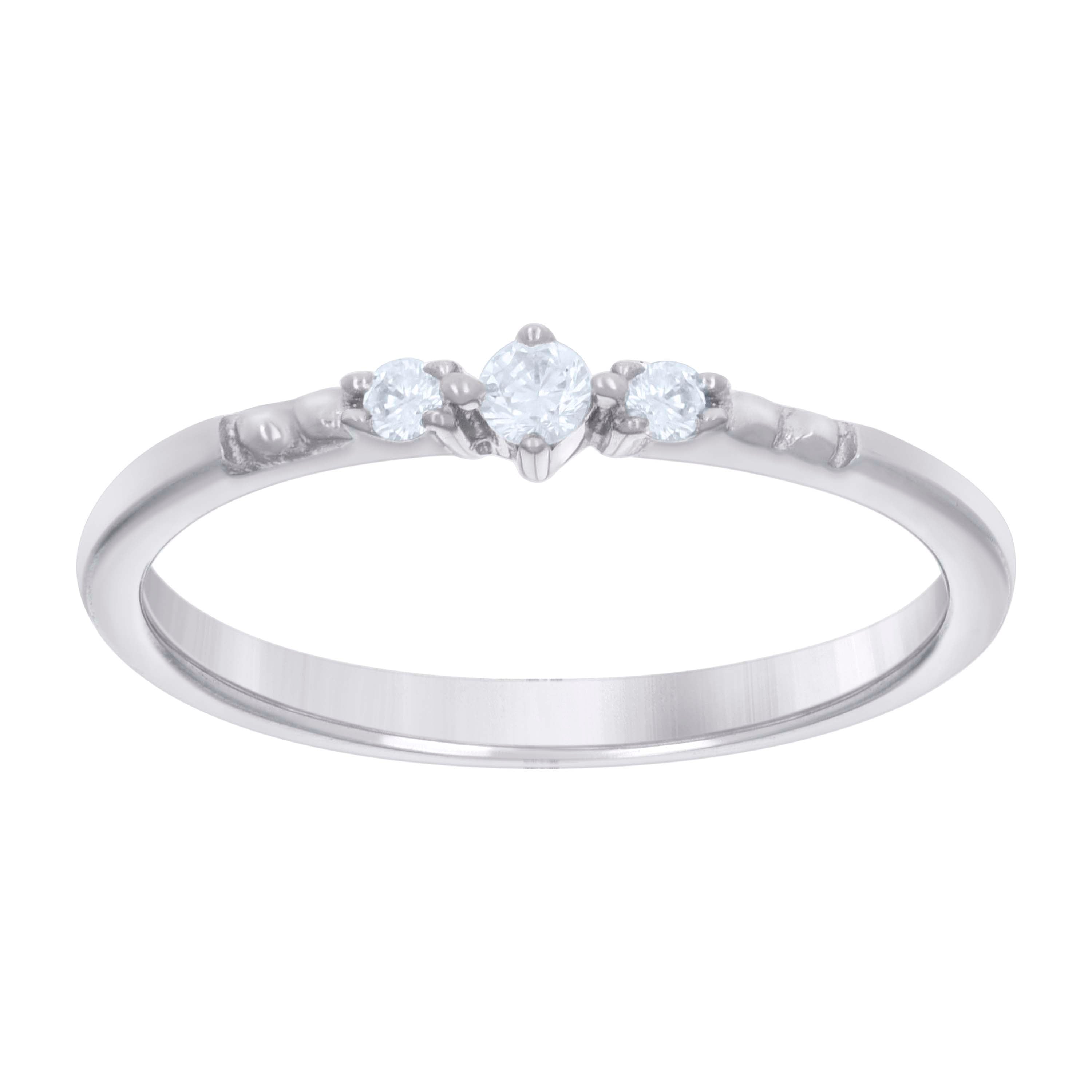 925 Sterling Silver Womens Cubic-Zirconia Engagement Ring Size 7 - SLV-129439