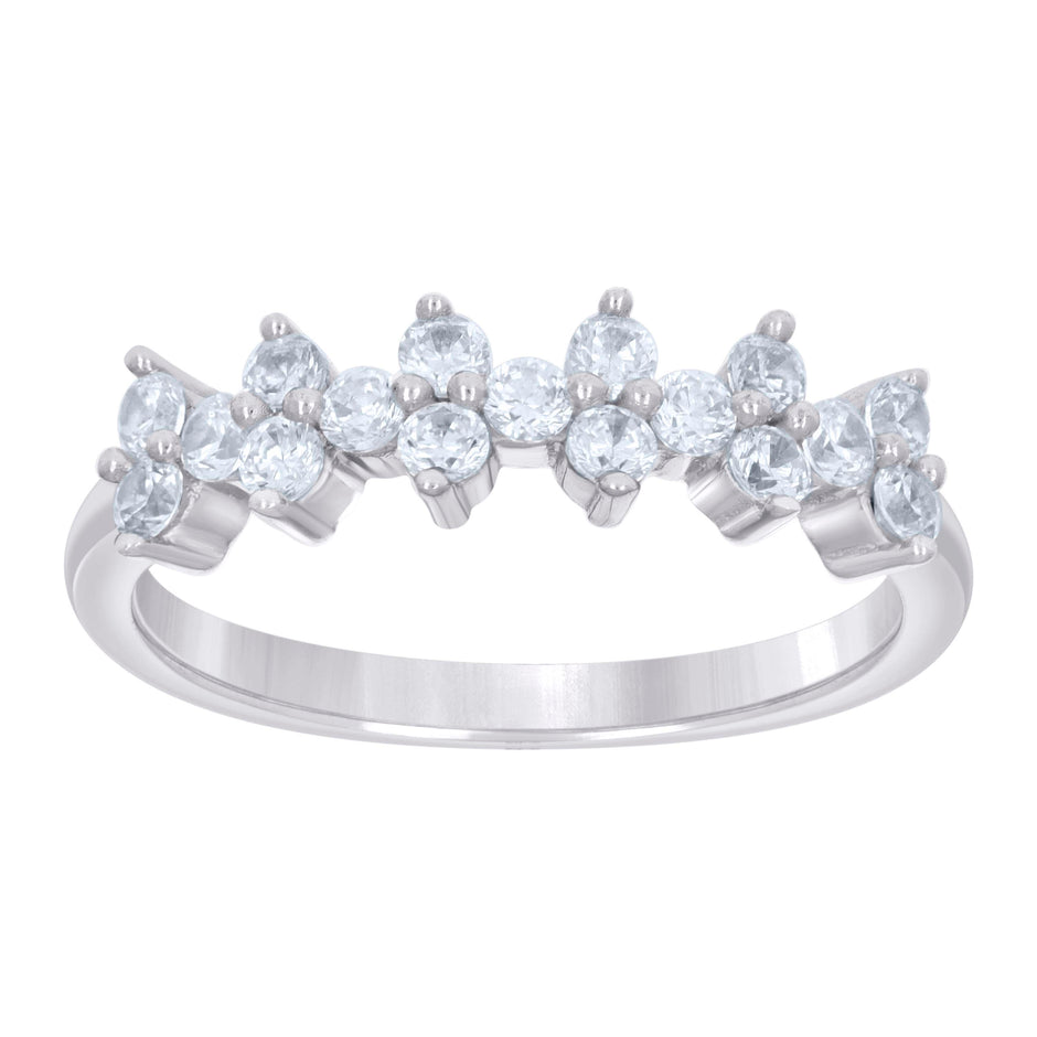 925 Sterling Silver Womens Cubic-Zirconia Engagement Ring Size 6