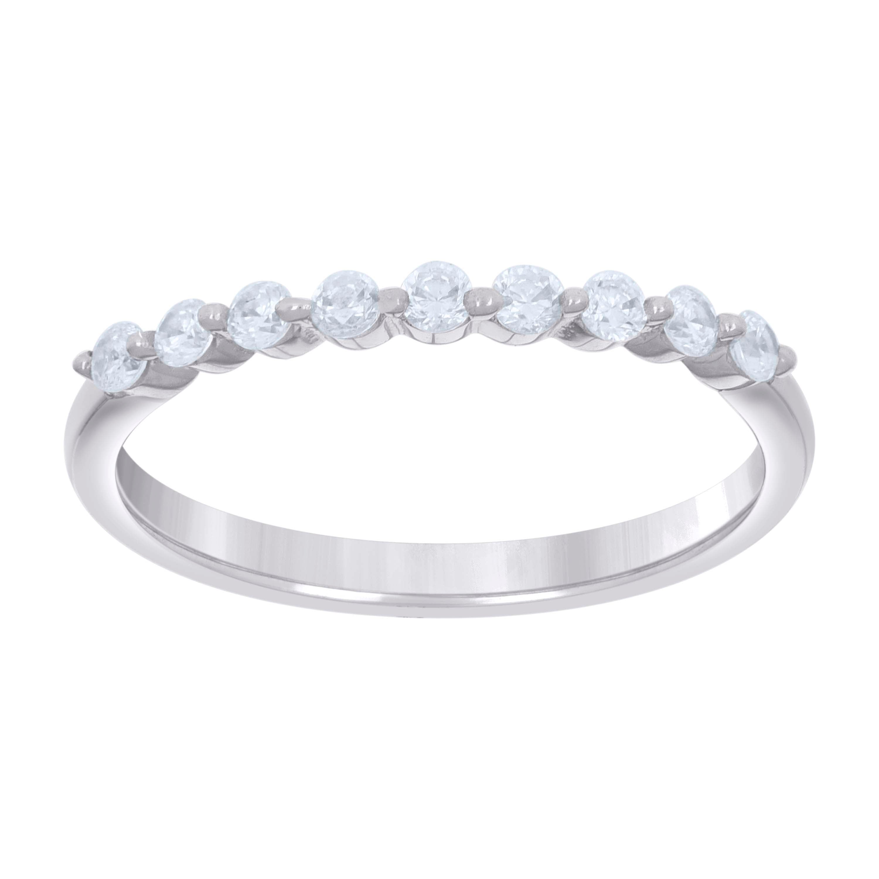 925 Sterling Silver Womens Cubic-Zirconia Engagement Ring Size 7