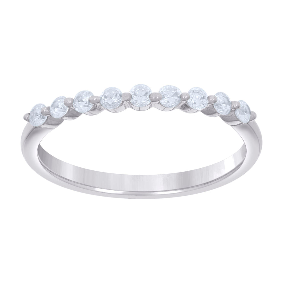 925 Sterling Silver Womens Cubic-Zirconia Engagement Ring Size 7