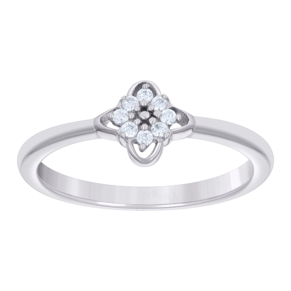 925 Sterling Silver Womens Cubic-Zirconia Engagement Ring Size 7 - SLV-129451