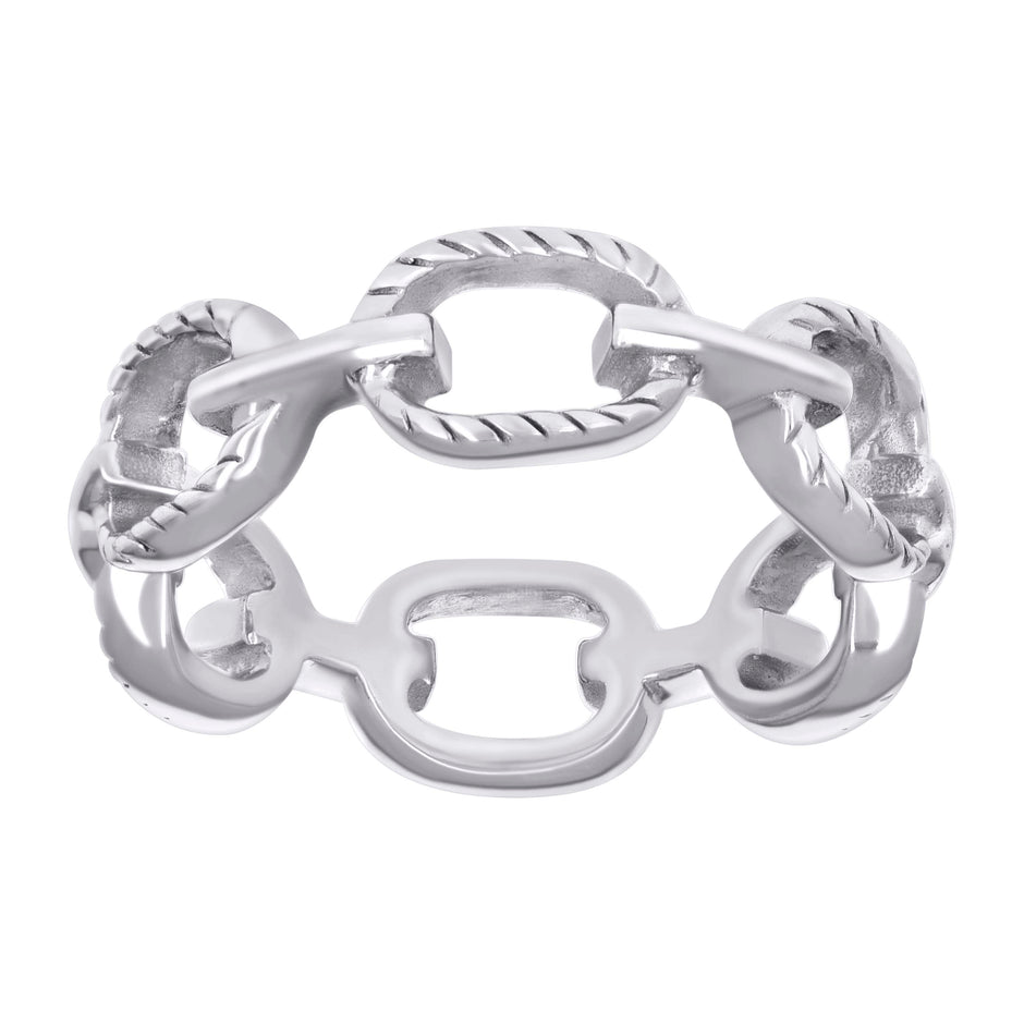 925 Sterling Silver Mens Fashion Ring Size 8