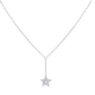 925 Sterling Silver Womens Cubic-Zirconia Star Charm Necklace