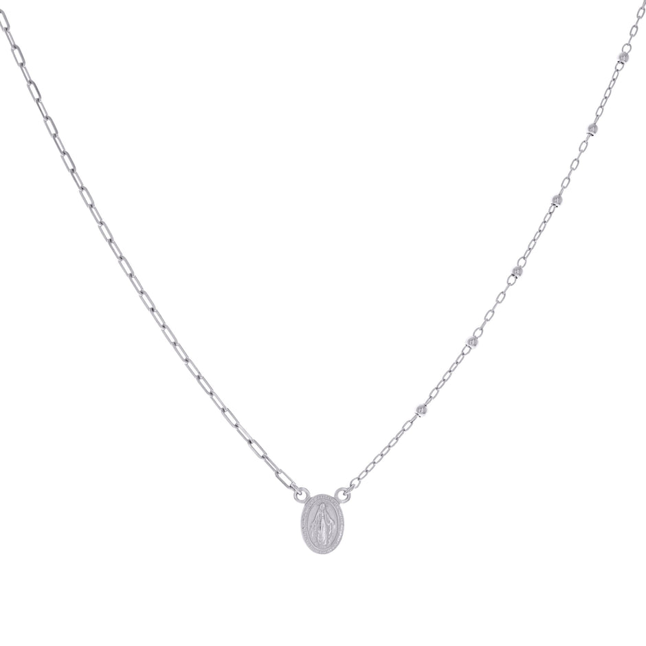925 Sterling Silver Womens Religious Charm Necklace