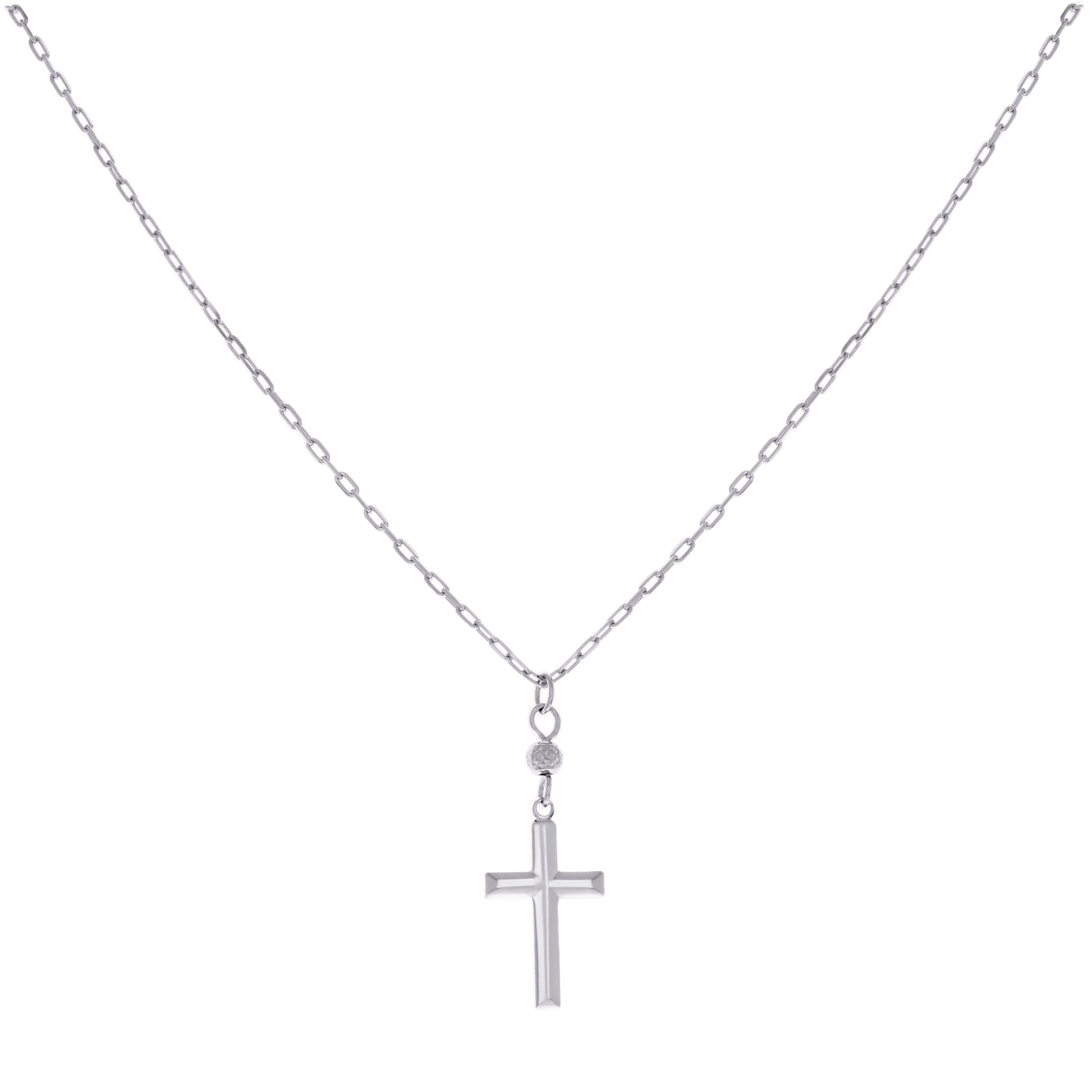 925 Sterling Silver Womens Cross Religious Charm Necklace