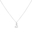 925 Sterling Silver Womens Cubic-Zirconia Dog Fashion Charm Necklace