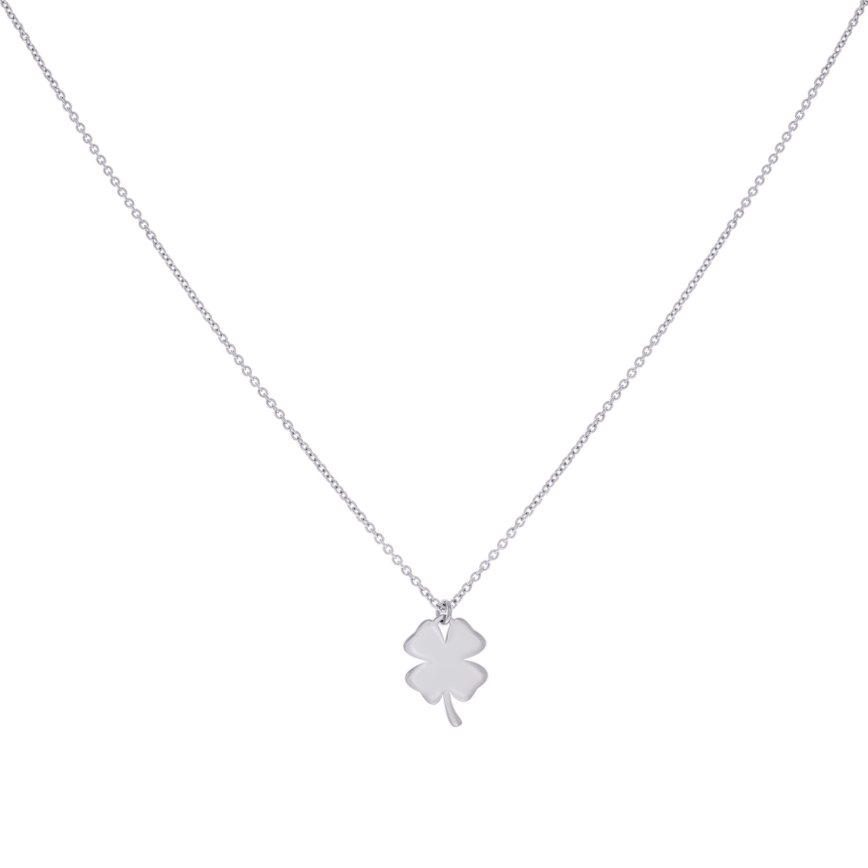 925 Sterling Silver Womens Clover Good Luck Charm Necklace