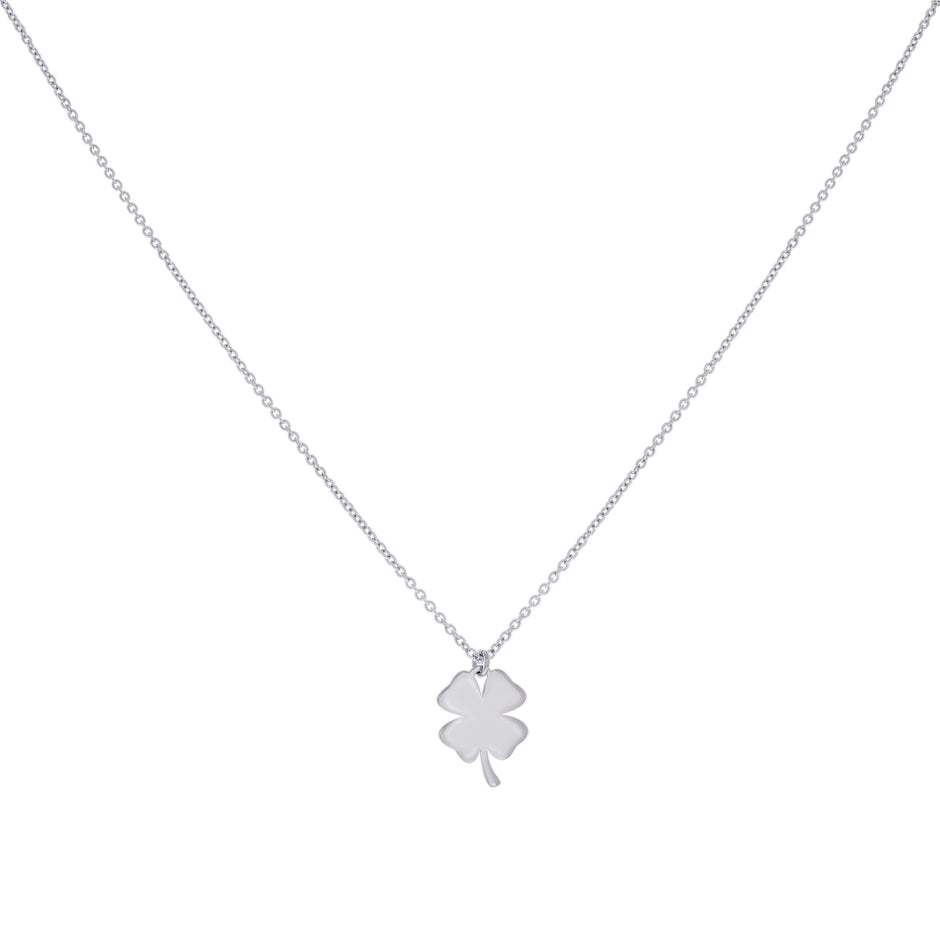 925 Sterling Silver Womens Clover Good Luck Charm Necklace