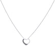 925 Sterling Silver Womens Antiqued Heart Charm Necklace
