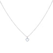 925 Sterling Silver Womens Cubic-Zirconia Heart Charm Necklace