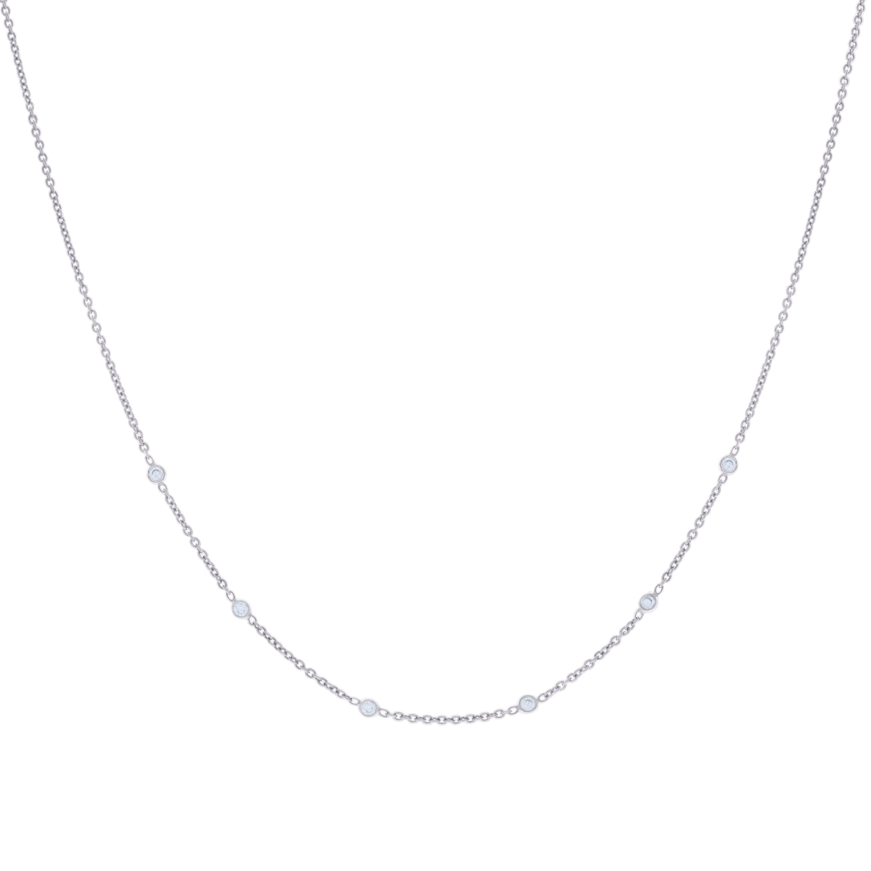 925 Sterling Silver Womens Cubic-Zirconia Fashion Chain Necklace Size 17 Inches