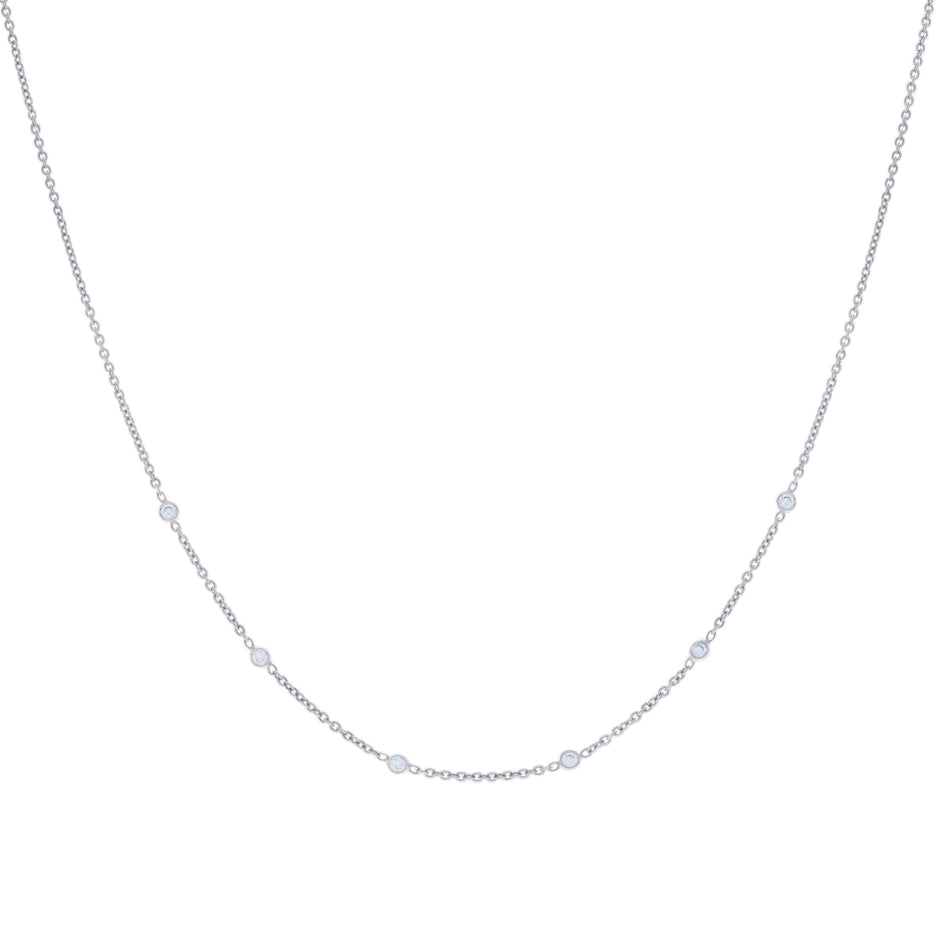 925 Sterling Silver Womens Cubic-Zirconia Fashion Chain Necklace Size 17 Inches