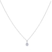 925 Sterling Silver Womens Cubic-Zirconia Teardrop Charm Necklace