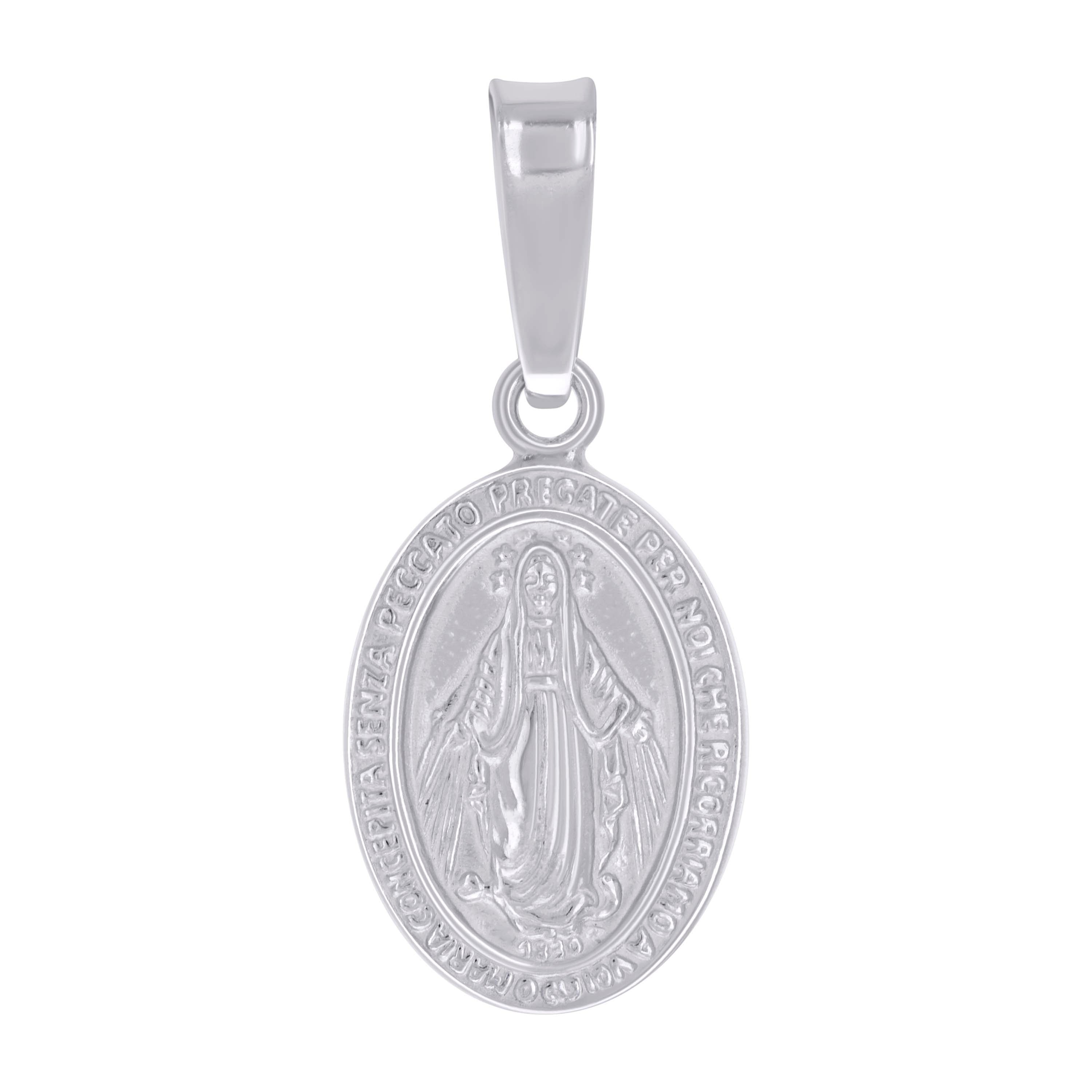 925 Sterling Silver Unisex Miraculous Medal Religious Charm Pendant