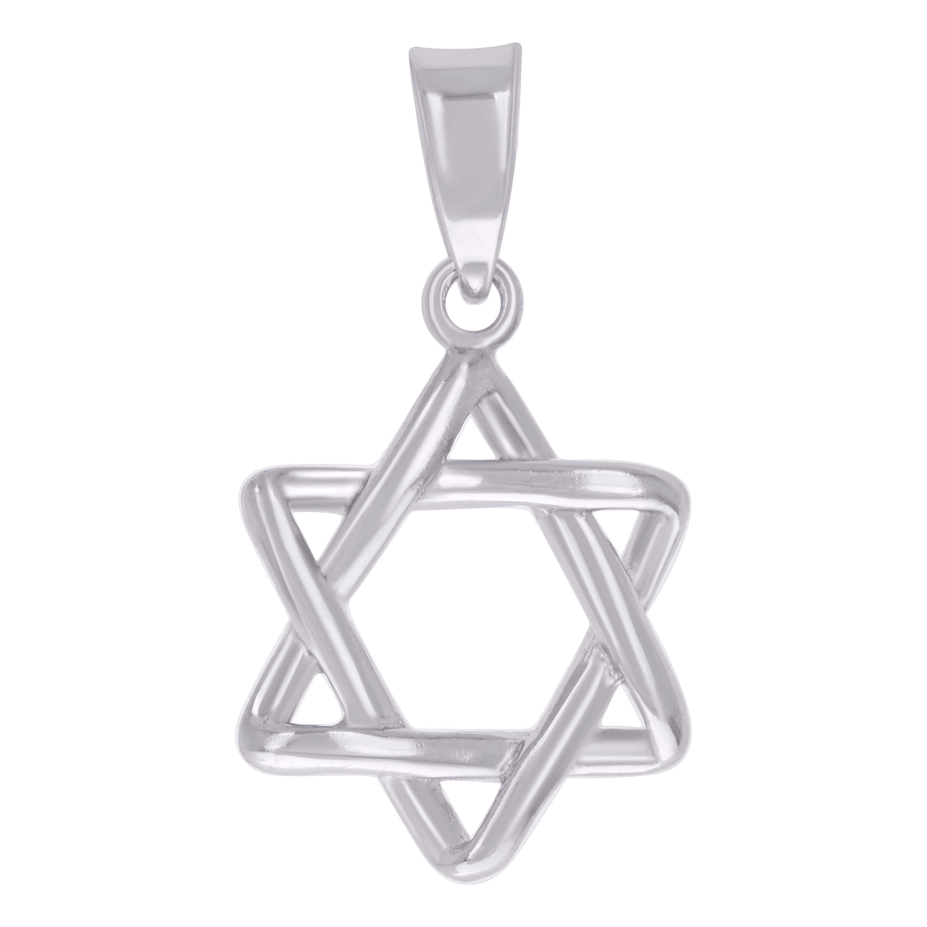 925 Sterling Silver Unisex Star Of David Symbol Religious Charm Pendant
