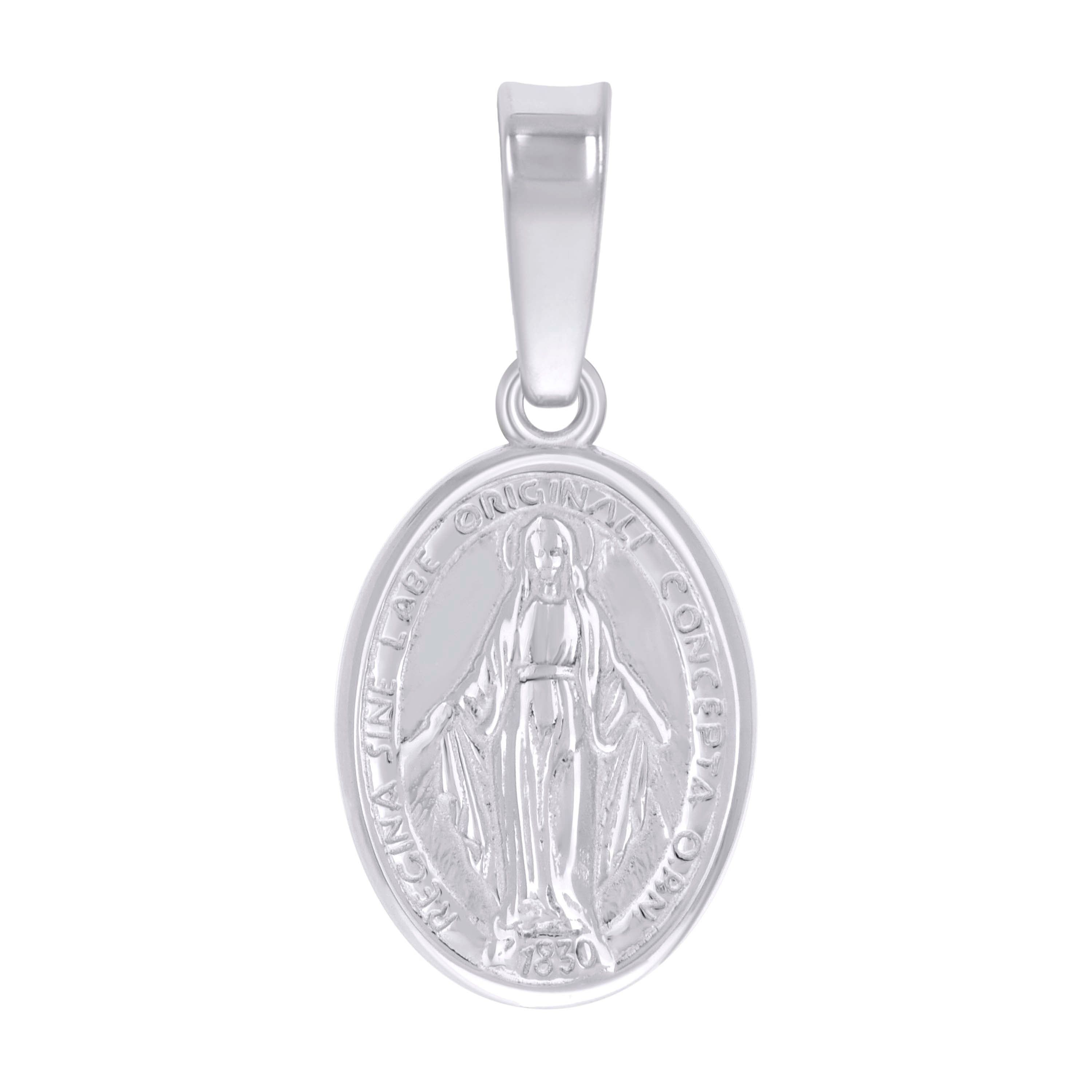 925 Sterling Silver Unisex Miraculous Medal Religious Charm Pendant