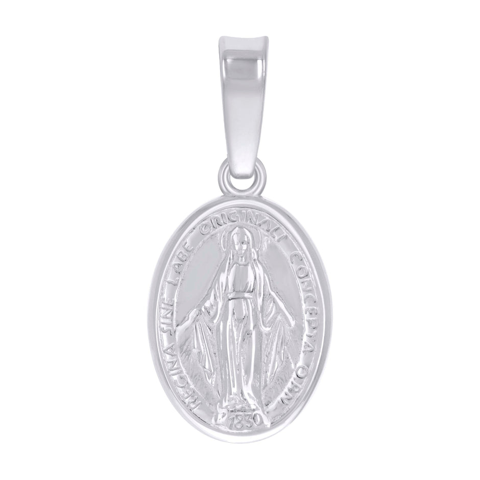 925 Sterling Silver Unisex Miraculous Medal Religious Charm Pendant