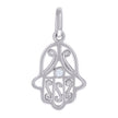 925 Sterling Silver Unisex Cubic-Zirconia Hamsa Symbol Religious Charm Pendant