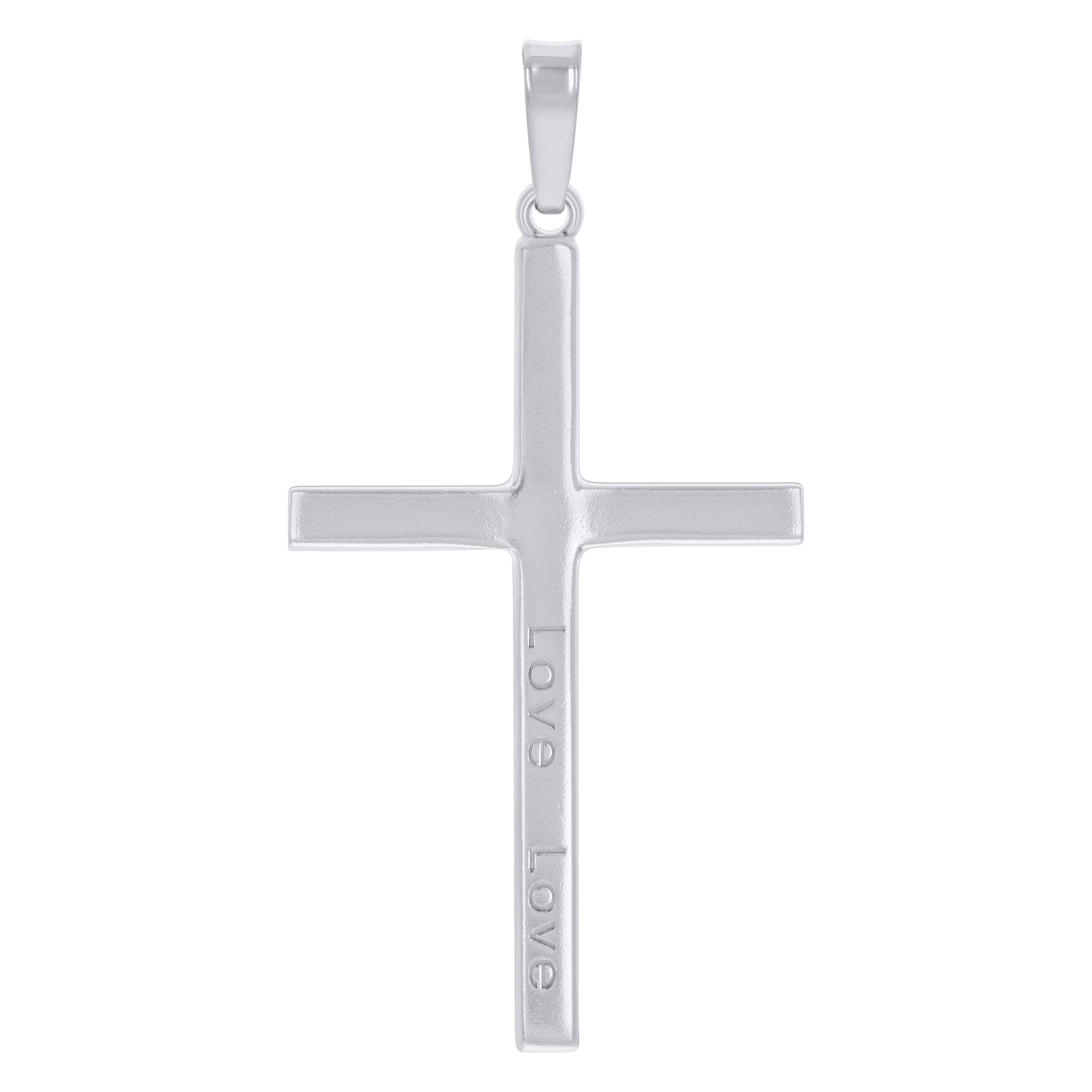 925 Sterling Silver Unisex Love Cross Religious Charm Pendant