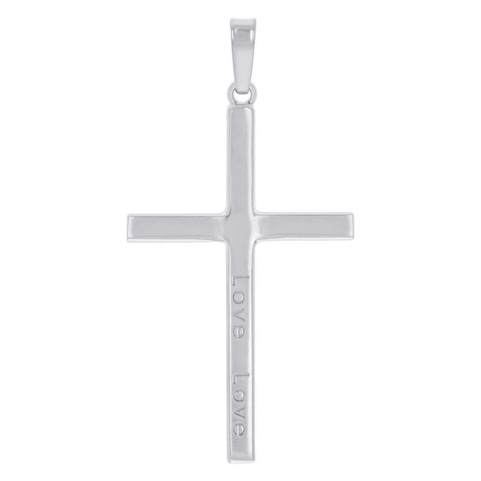 925 Sterling Silver Unisex Love Cross Religious Charm Pendant
