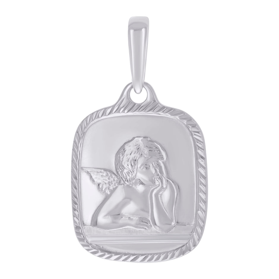 925 Sterling Silver Unisex Angel Religious Charm Pendant