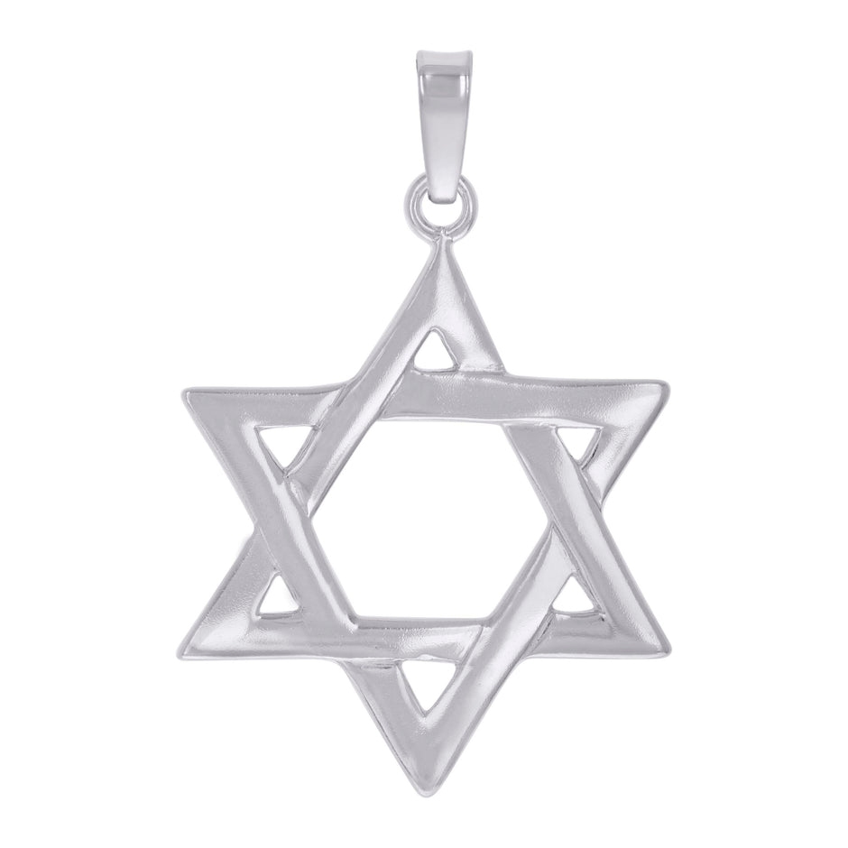 925 Sterling Silver Unisex Star Of David Symbol Religious Charm Pendant