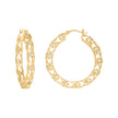 10kt Yellow Gold Womens Cubic-Zirconia Vintage Fashion Hoop Earrings 