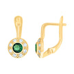 10kt Yellow Gold Womens Green White Cubic-Zirconia Fashion Latch Back Earrings