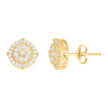 10kt Yellow Gold Womens Baguette Round Cubic-Zirconia Fashion Stud Earrings