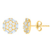 10kt Yellow Gold Womens Baguette Round Cubic-Zirconia Fashion Stud Earrings