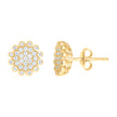 10kt Yellow Gold Womens Cubic-Zirconia Flower Fashion Stud Earrings